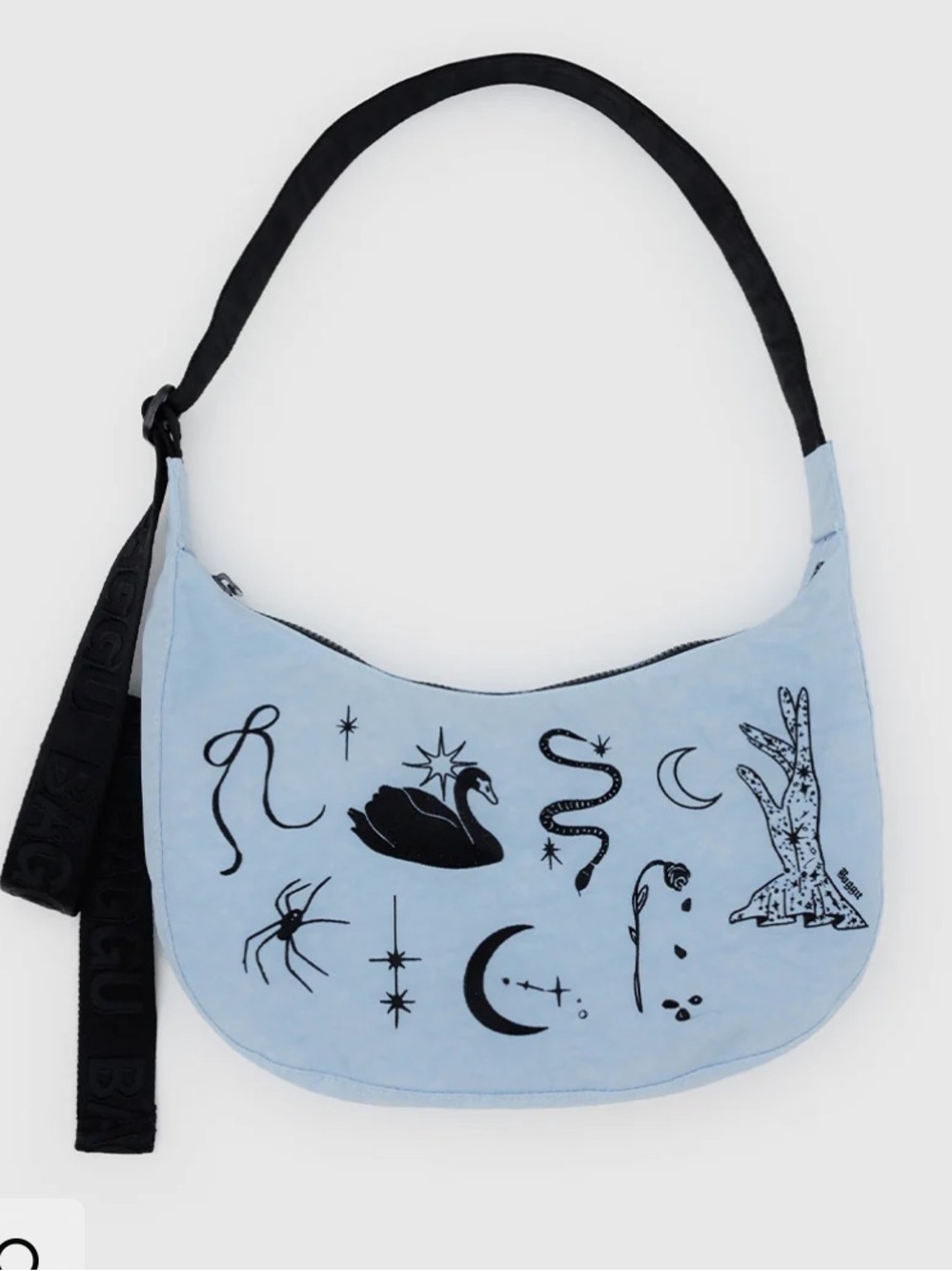 Baggu medium nylon crescent bag in Embroidered Ballet Icons